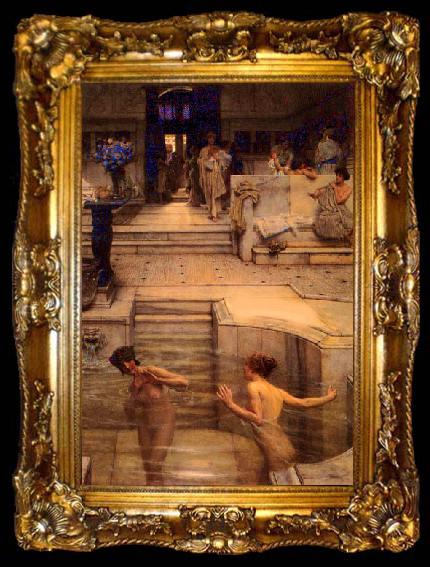 framed  Sir Lawrence Alma-Tadema,OM.RA,RWS A Favourite Custom, ta009-2